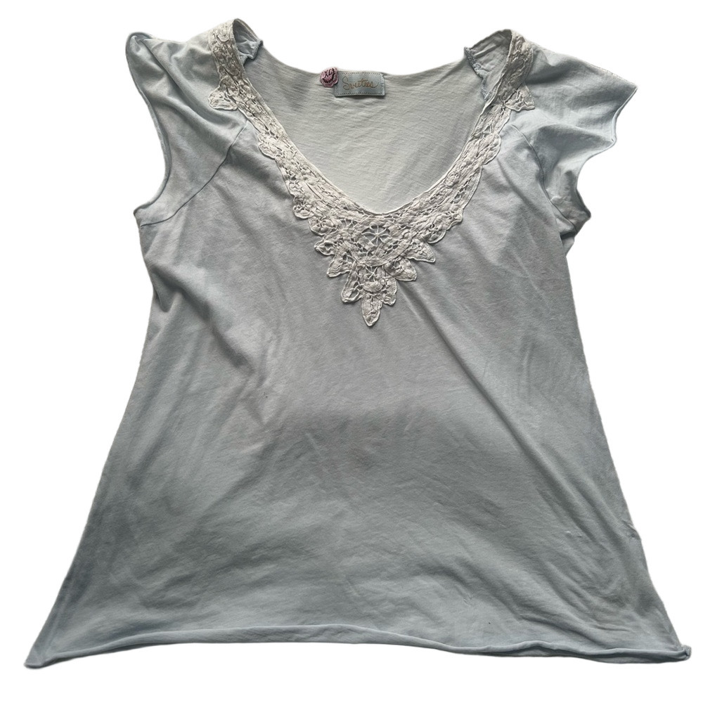 Sweetees Lace V neck tee | Size XL